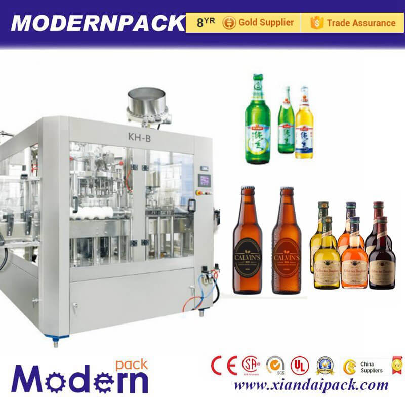 Automatic glass bottle filling machine for beer 