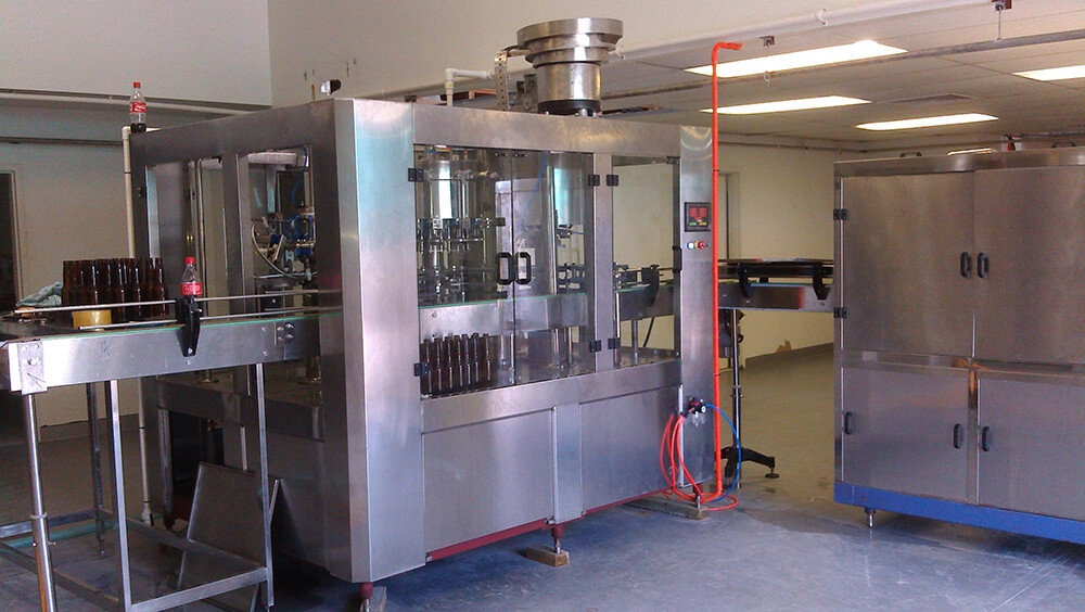 Fully automatic three in one glass bottle filling machine